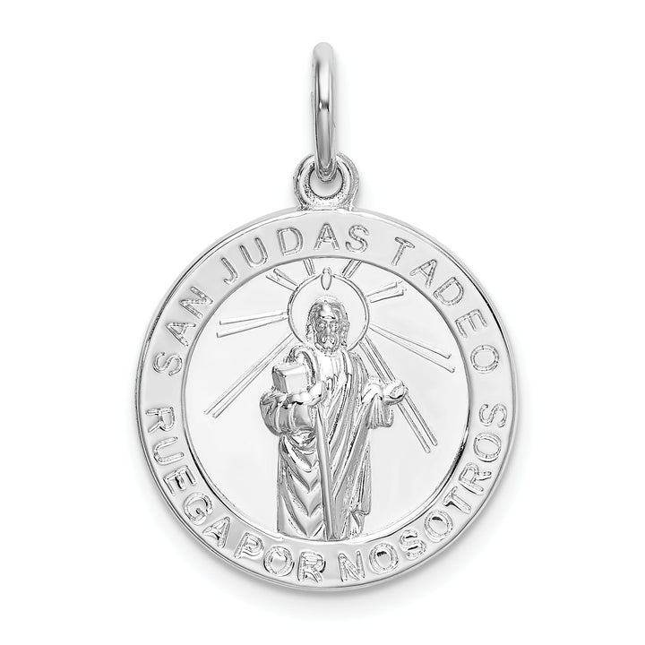Sterling Silver Spanish St. Jude Thaddeus Medal Pendant