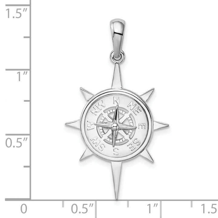 Sterling Silver Star Frame Compass Pendant