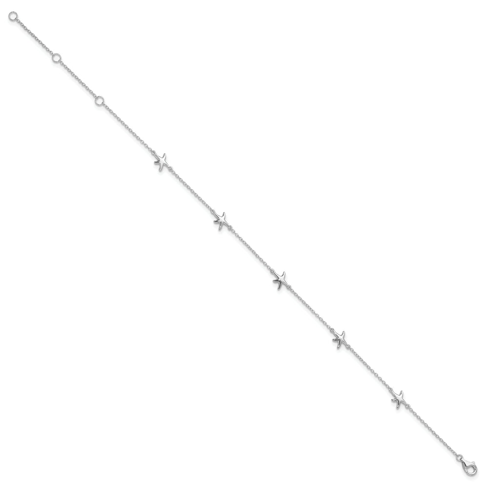 Sterling Silver Starfish 9 inch Plus 2 inch Extender Anklet