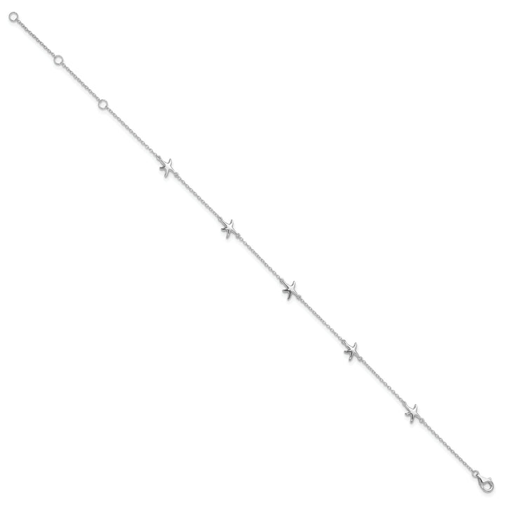 Sterling Silver Starfish 9 inch Plus 2 inch Extender Anklet