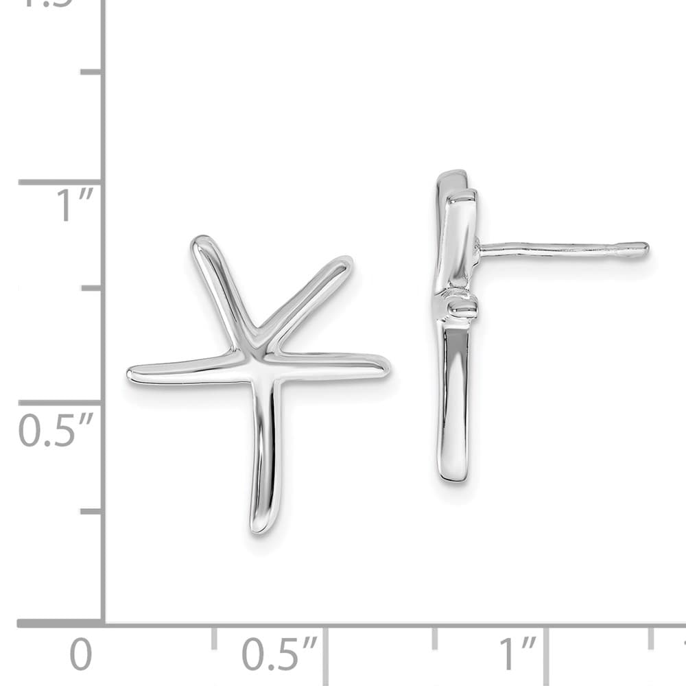 Sterling Silver Starfish Post Earrings, view 4 of 4