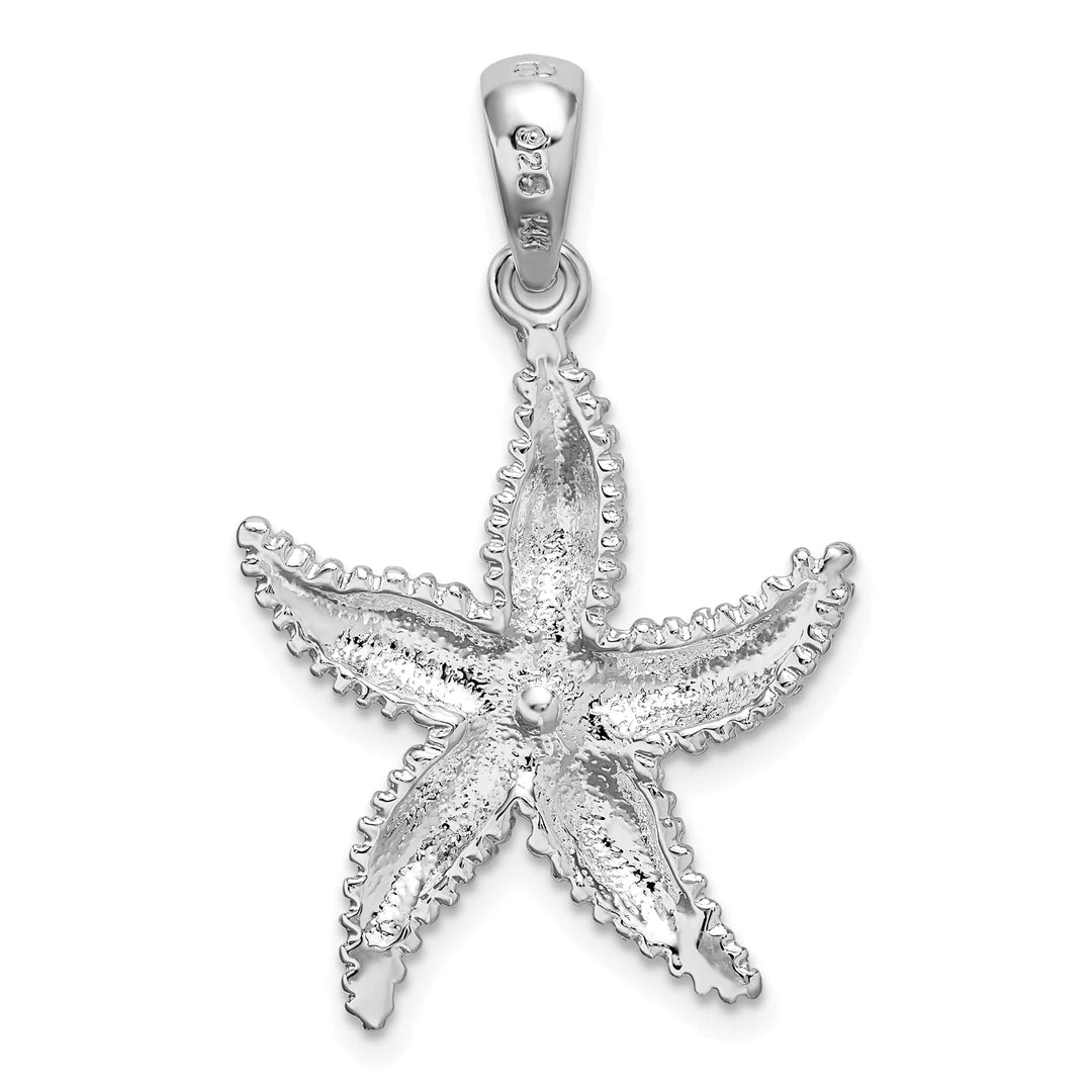 Sterling Silver Starfish with 14k Accent Pendant