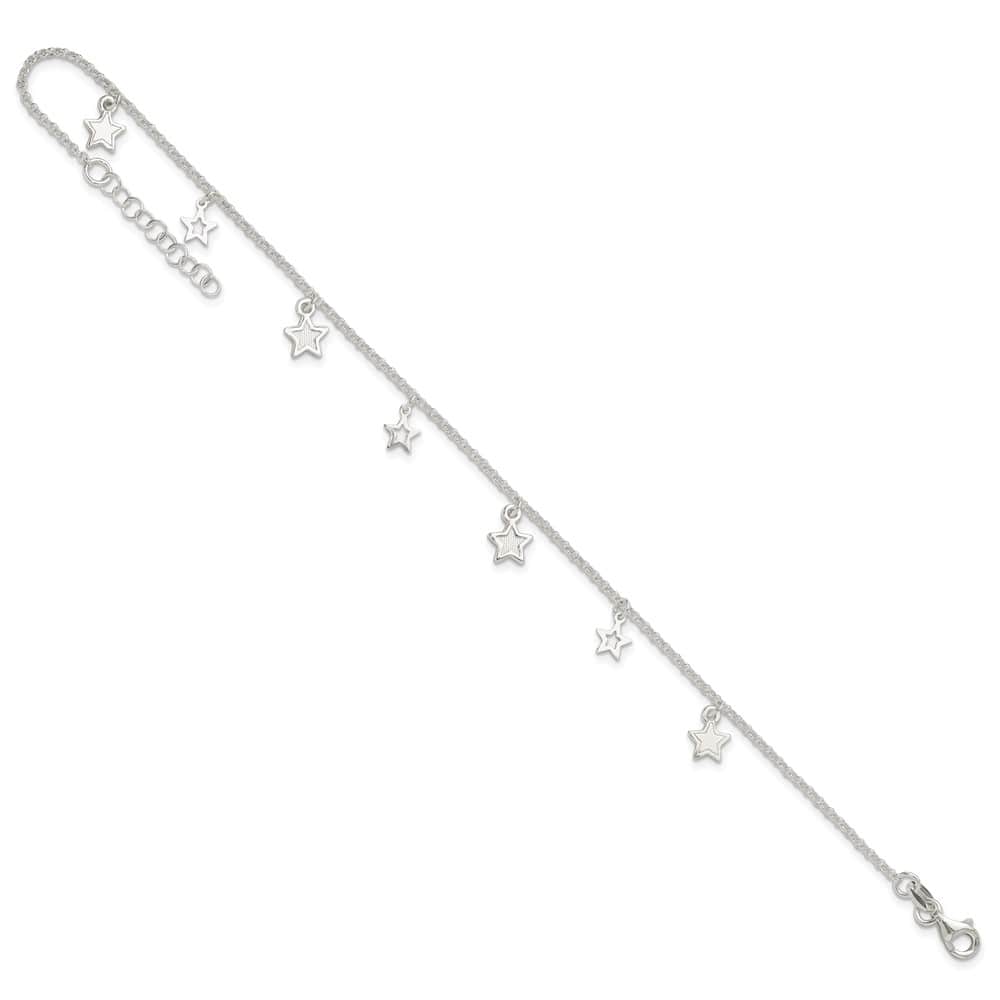 Sterling Silver Stars Anklet