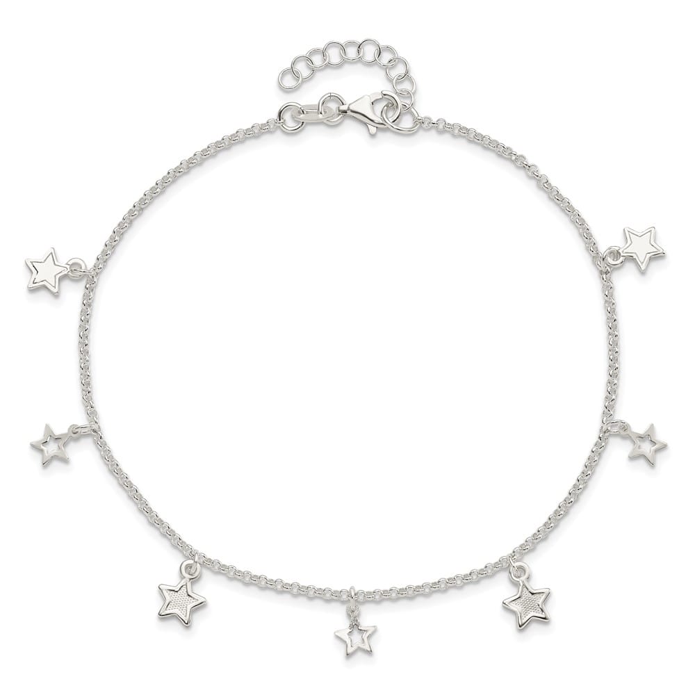 Sterling Silver Stars Anklet