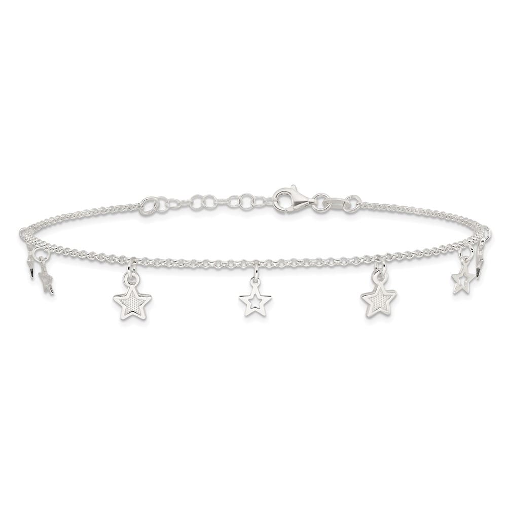 Sterling Silver Stars Anklet
