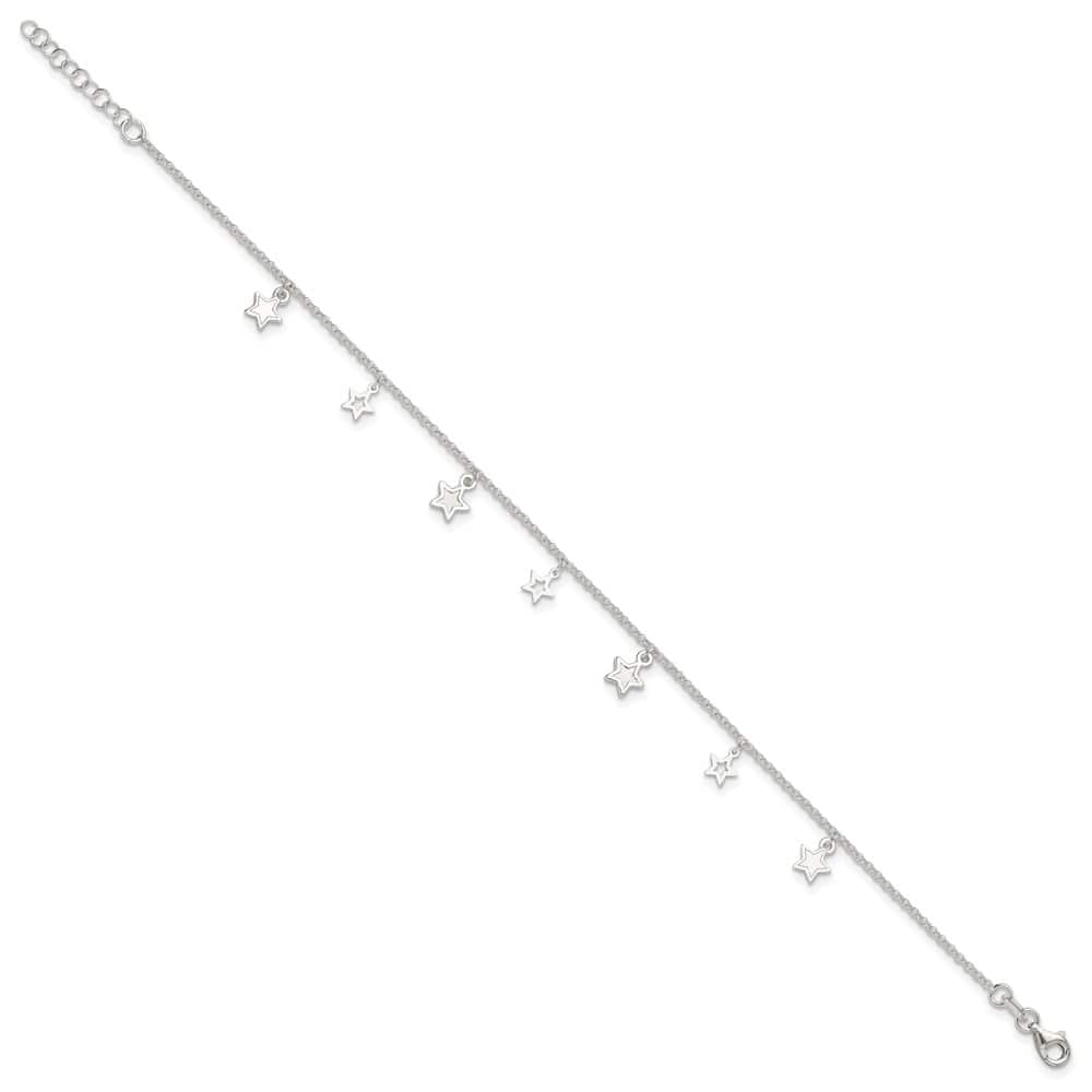 Sterling Silver Stars Anklet