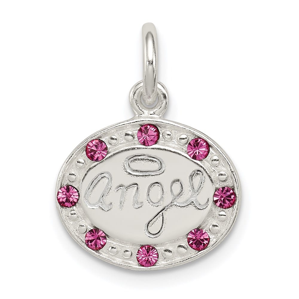 Sterling Silver Stellux Crystal Angel Pendant