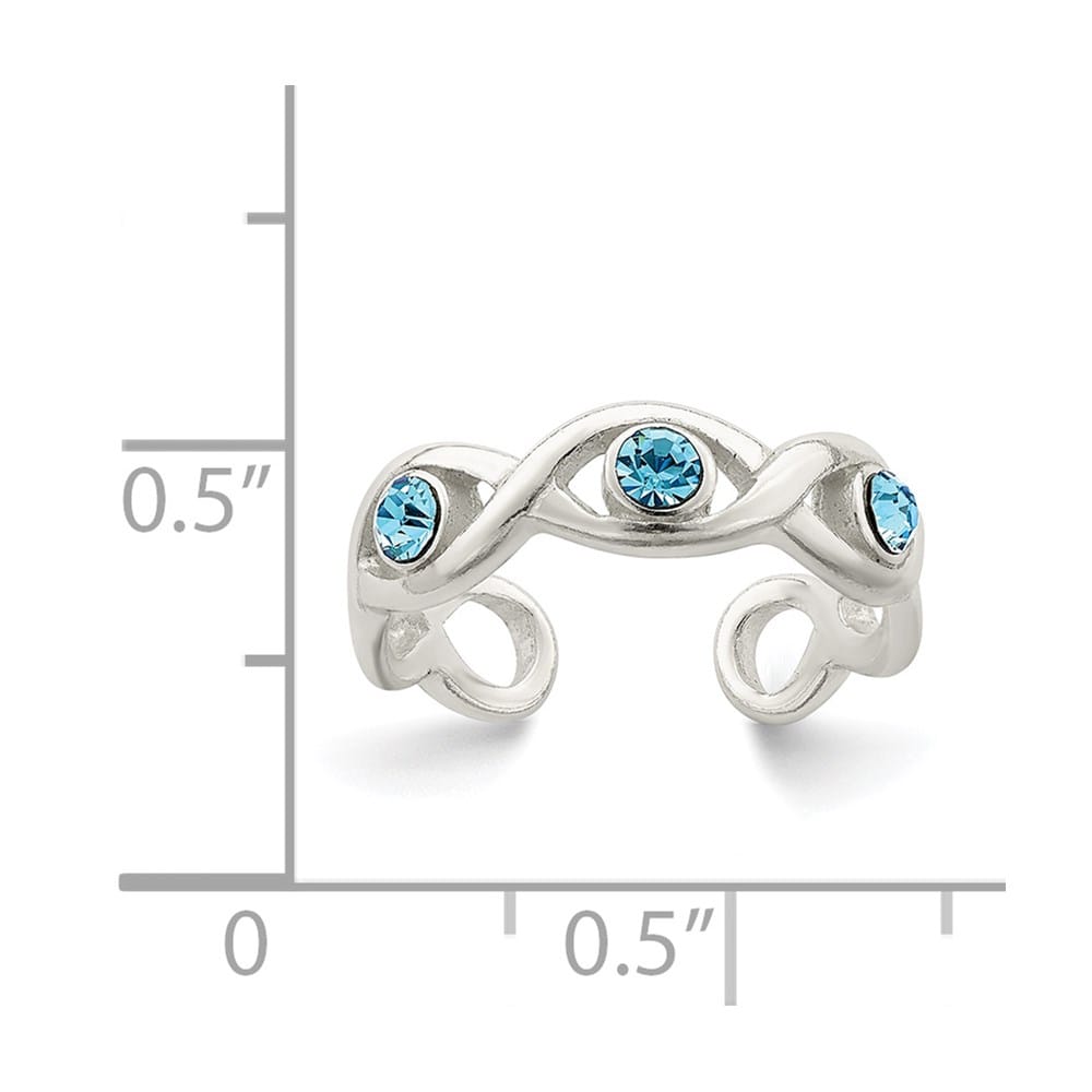 Sterling Silver Stellux Crystal Toe Ring