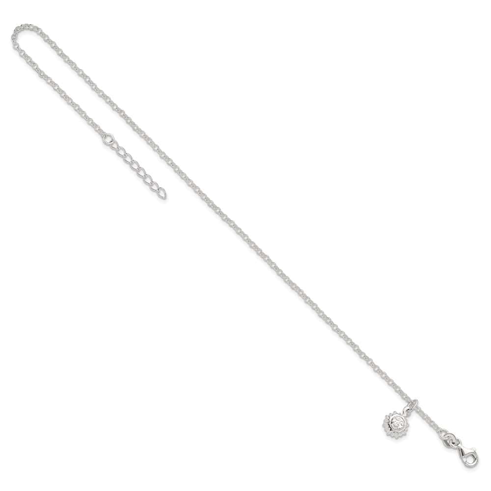 Sterling Silver Sun Charm Anklet