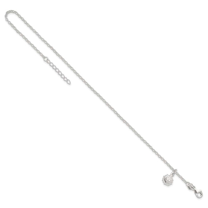 Sterling Silver Sun Charm Anklet