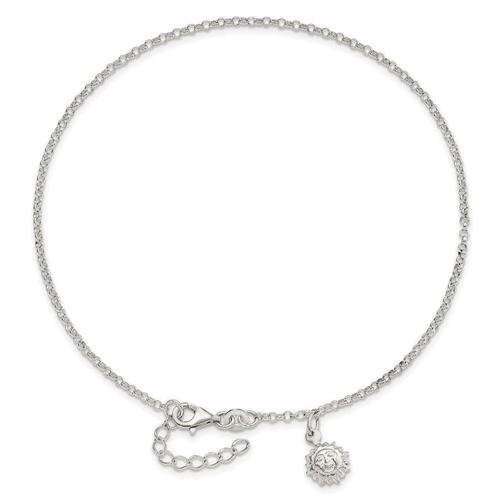 Sterling Silver Sun Charm Anklet