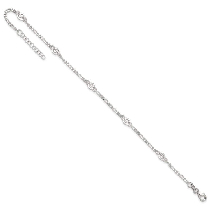 Sterling Silver Swirl Disc Anklet