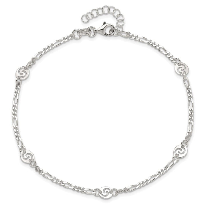 Sterling Silver Swirl Disc Anklet