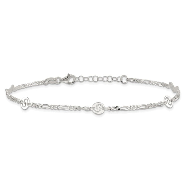 Sterling Silver Swirl Disc Anklet