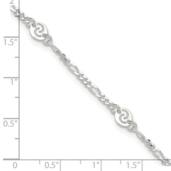 Sterling Silver Swirl Disc Anklet