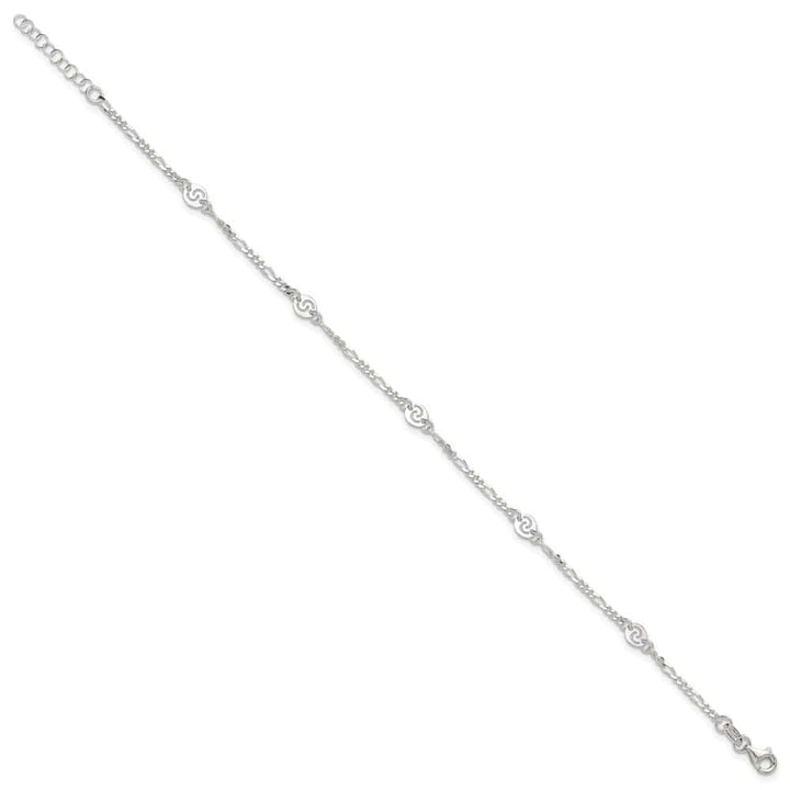 Sterling Silver Swirl Disc Anklet