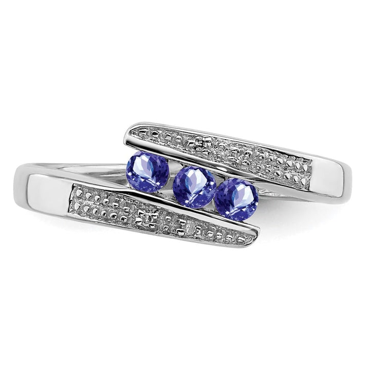 Sterling Silver Tanzanite & Diamond Ring