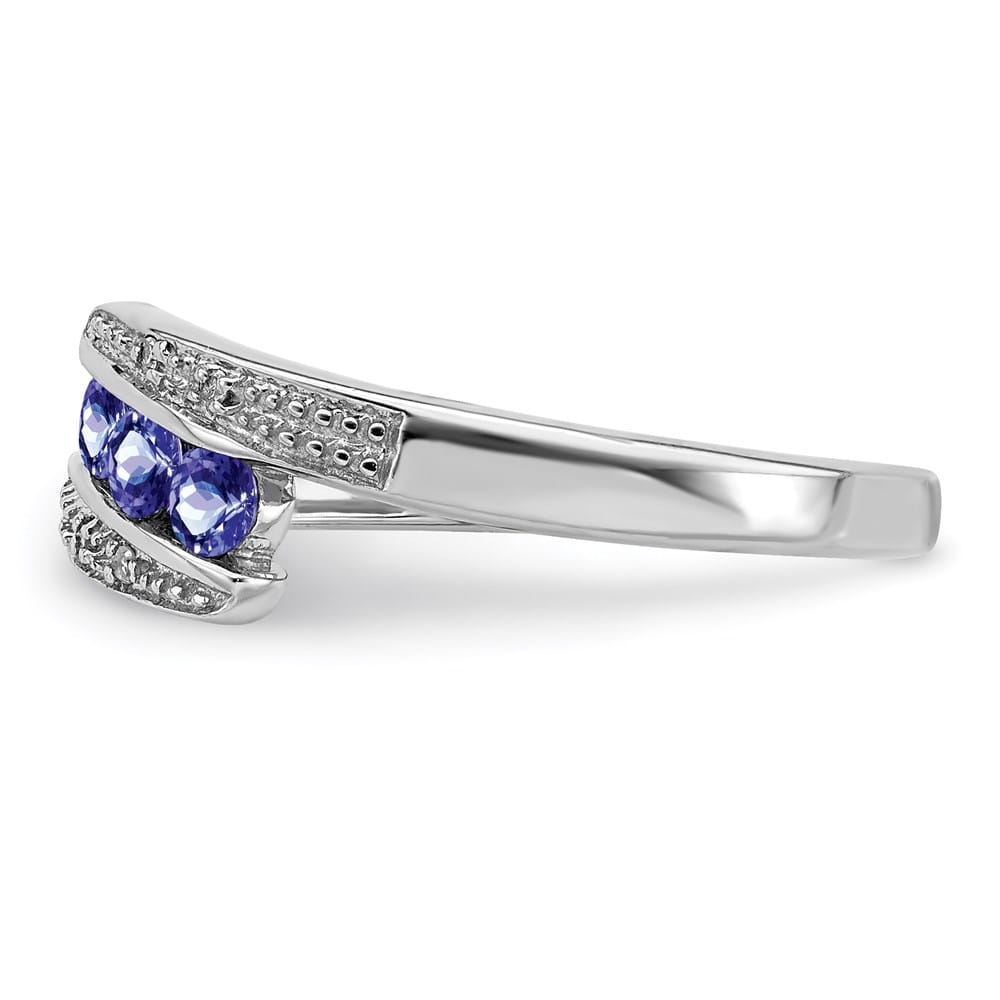 Sterling Silver Tanzanite & Diamond Ring