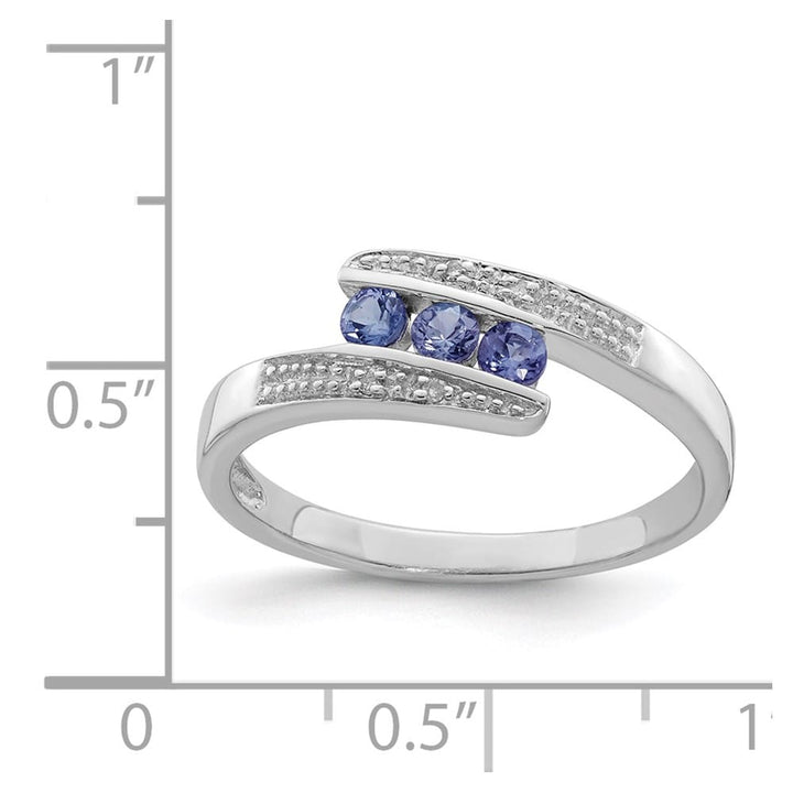 Sterling Silver Tanzanite & Diamond Ring