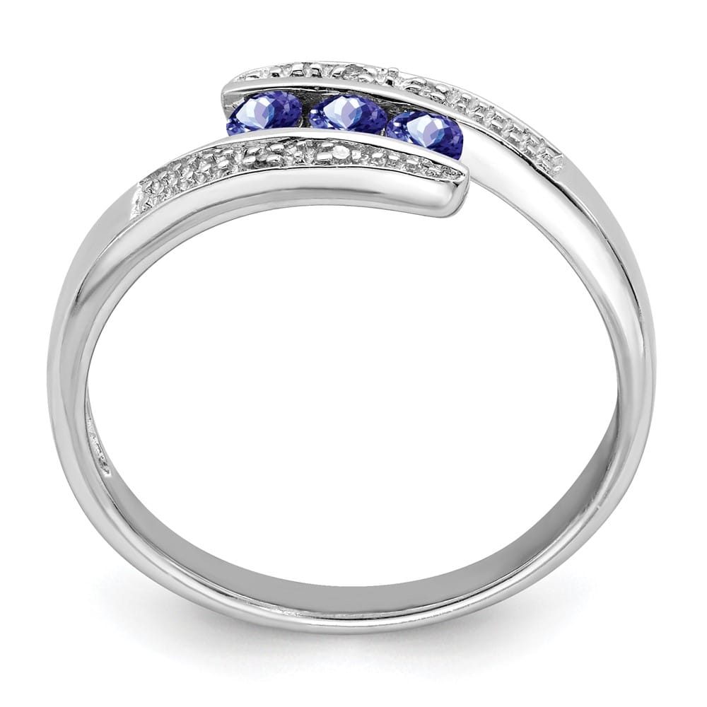 Sterling Silver Tanzanite & Diamond Ring