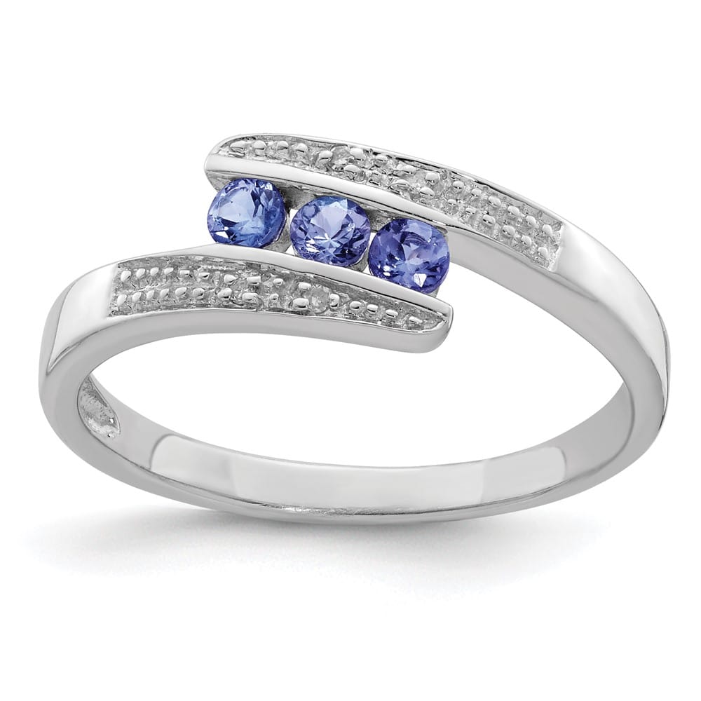 Sterling Silver Tanzanite & Diamond Ring