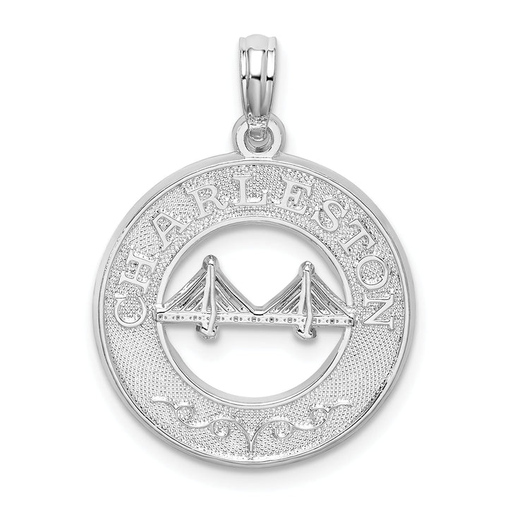Sterling Silver Textured Charleston with Bridge Pendant