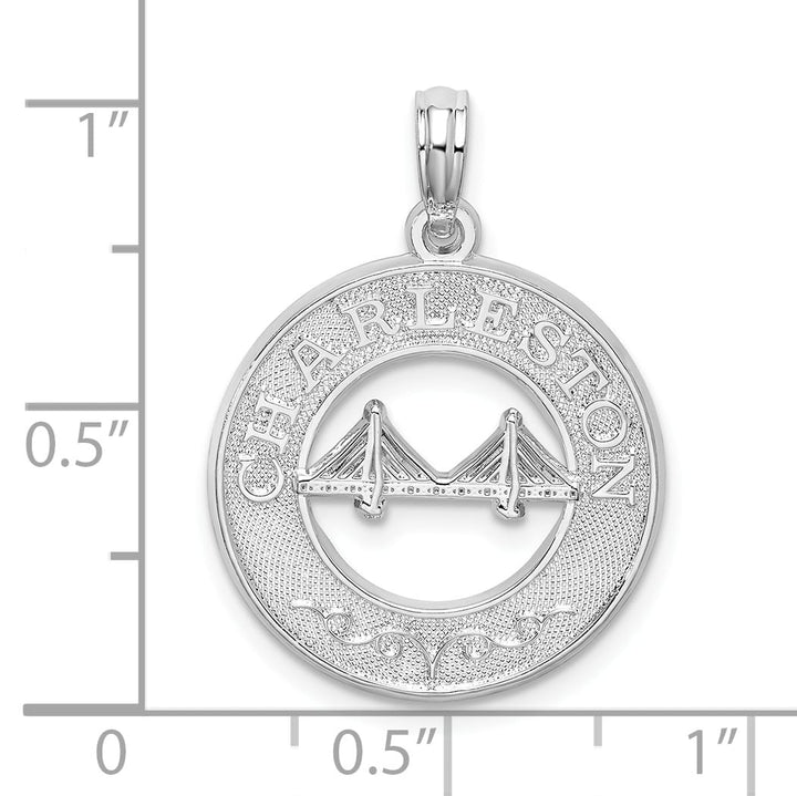 Sterling Silver Textured Charleston with Bridge Pendant