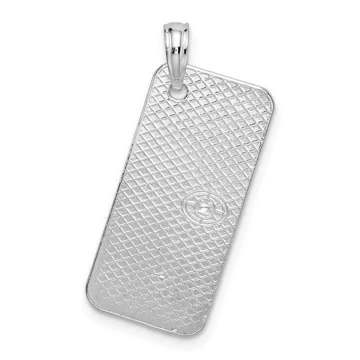 Sterling Silver Textured Florida Sanibel License Plate Pendant