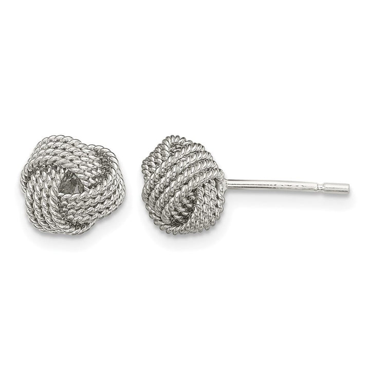 Sterling Silver Textured Love Knot Post Earrings