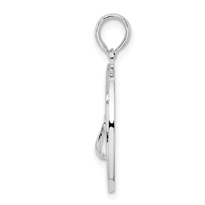Sterling Silver Textured Siesta Key Florida with Flip-flop Pendant