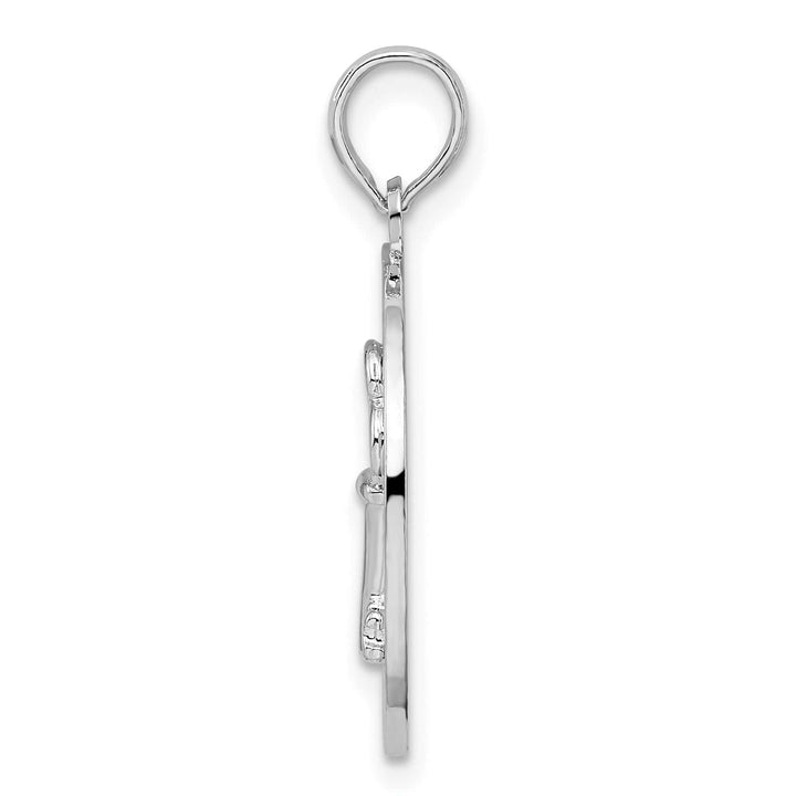 Sterling Silver Textured Siesta Key Florida with Key Pendant