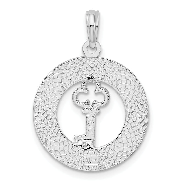 Sterling Silver Textured Siesta Key Florida with Key Pendant