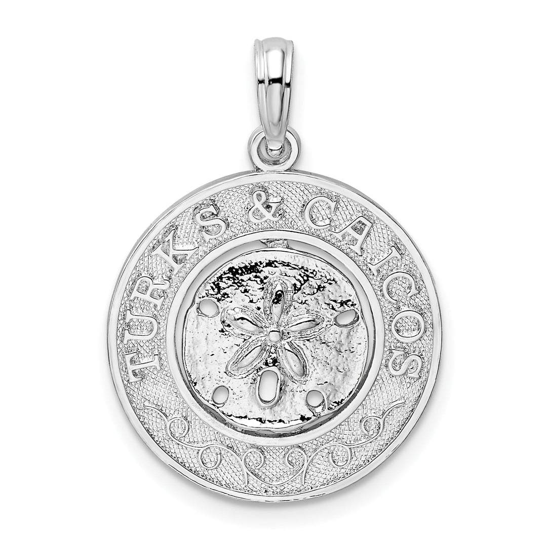 Sterling Silver Textured Turks and Caicos Sand Dollar Pendant