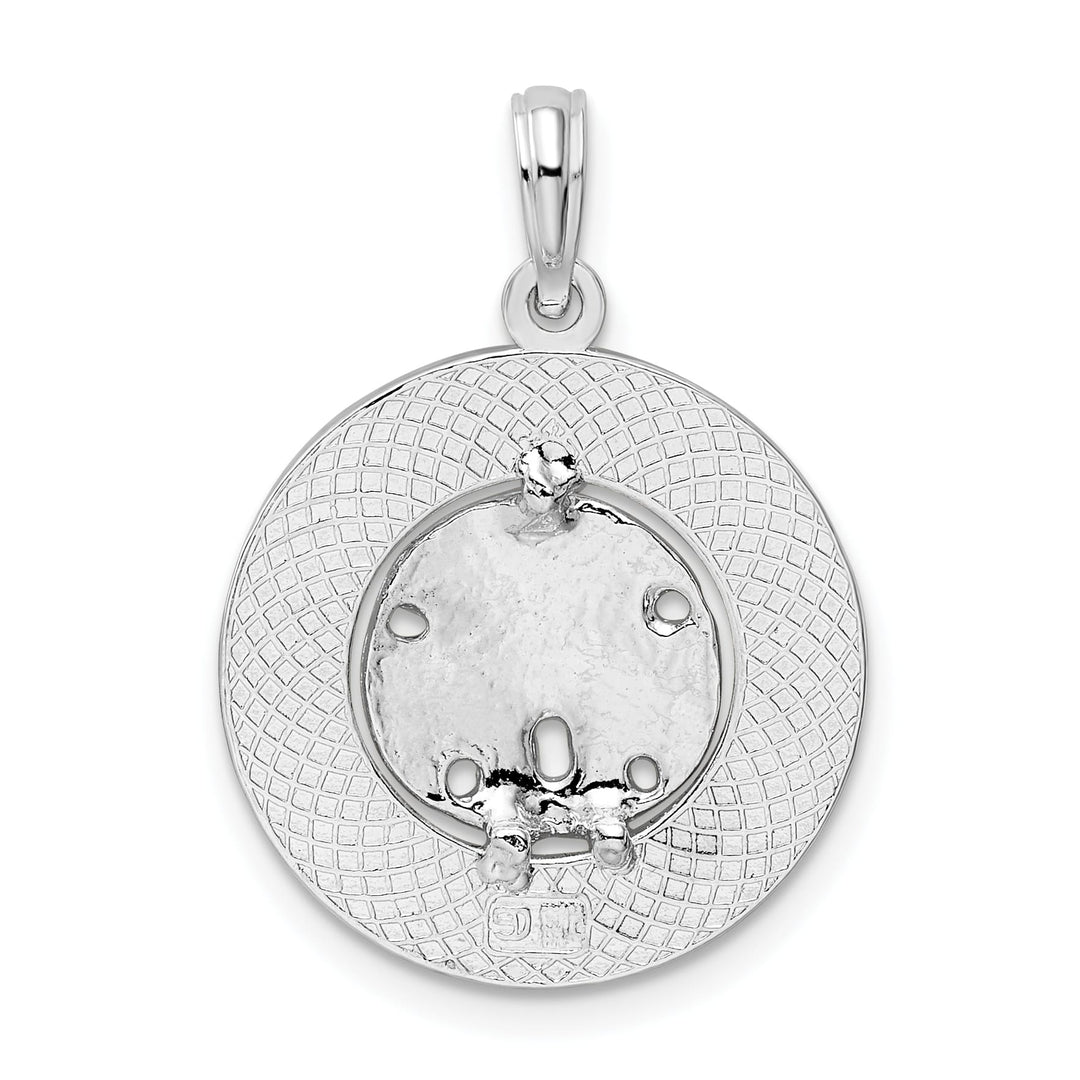 Sterling Silver Textured Turks and Caicos Sand Dollar Pendant