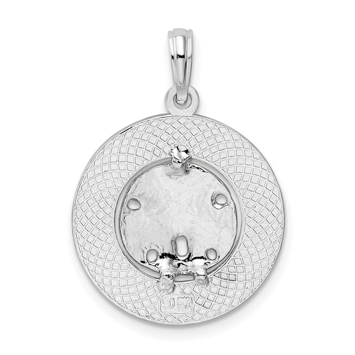 Sterling Silver Textured Turks and Caicos Sand Dollar Pendant