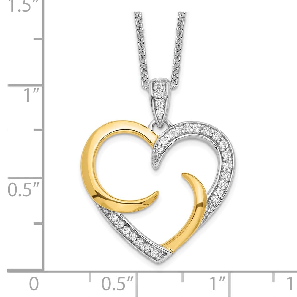 Sterling Silver The Arms of Love Heart 18 inch Necklace