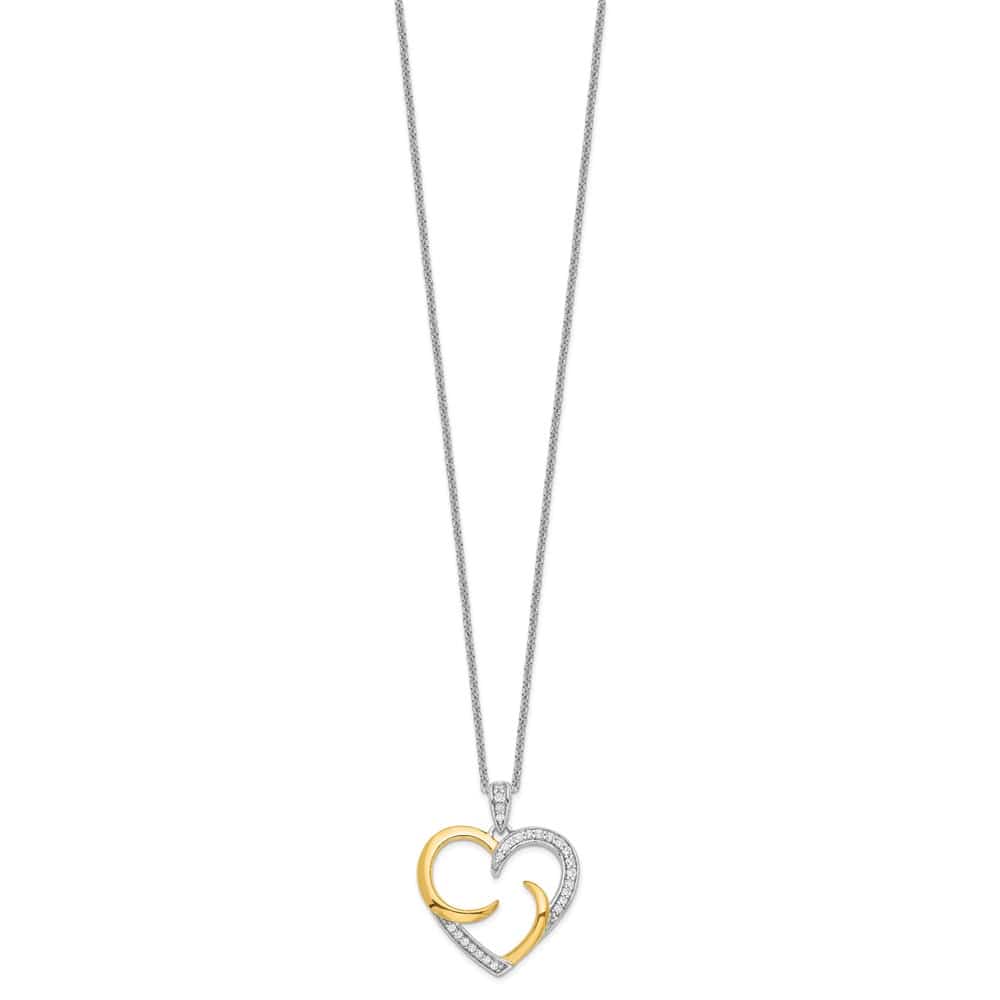 Sterling Silver The Arms of Love Heart 18 inch Necklace