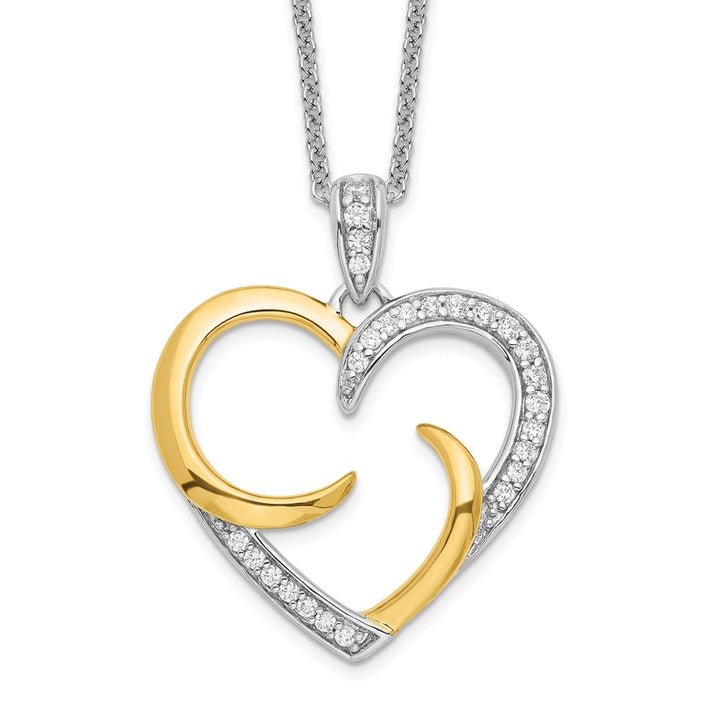 Sterling Silver The Arms of Love Heart 18 inch Necklace