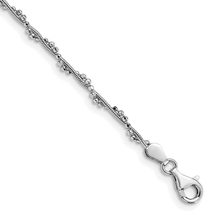 Sterling Silver Twist Anklet — .925 sterling silver, 9 inches long, 1 inch extension, 3 mm wide, lobster clasp, 3.86 g