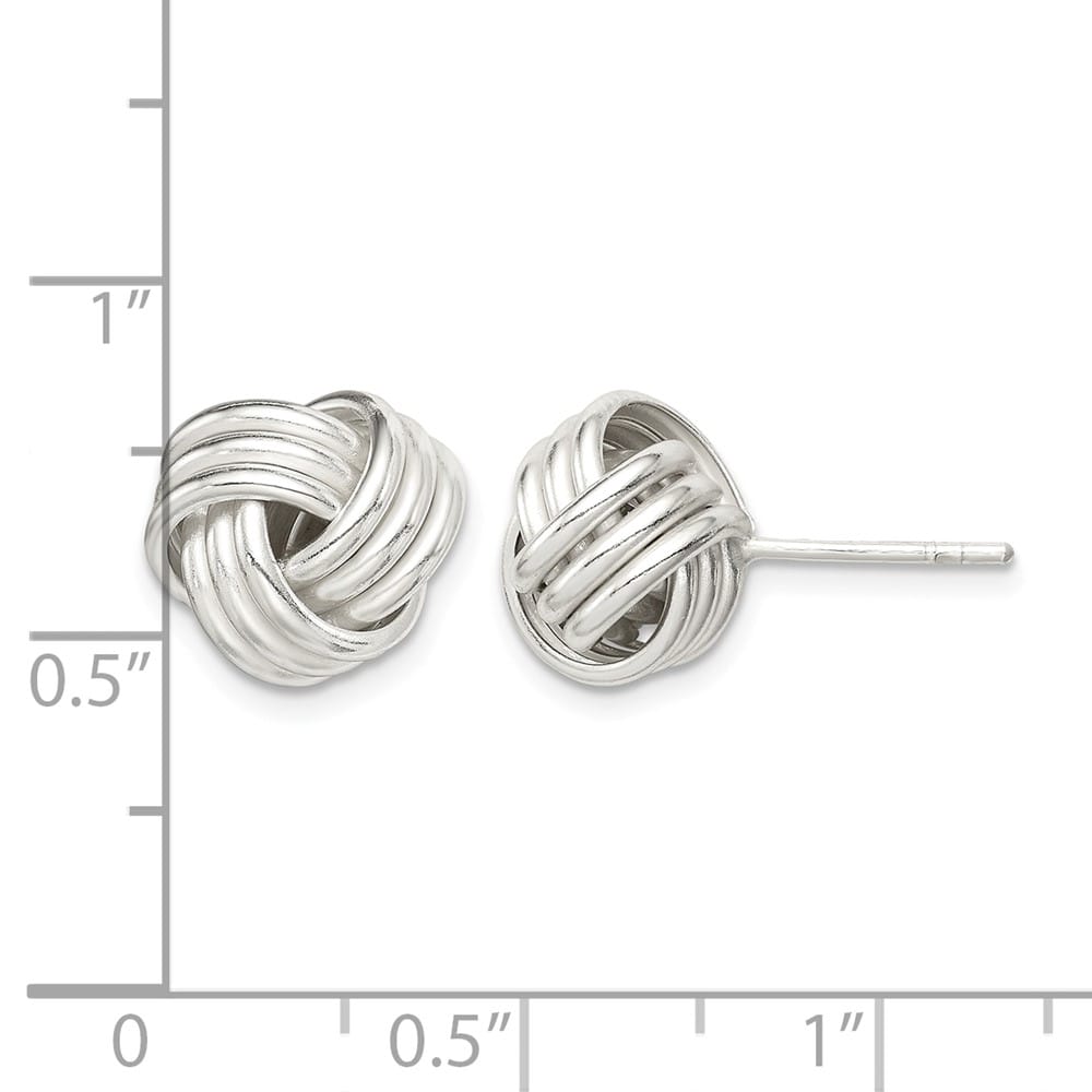 Sterling Silver Twisted Knot Post Earrings