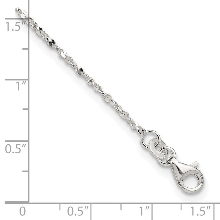 Sterling Silver Twisted Serpentine Anklet