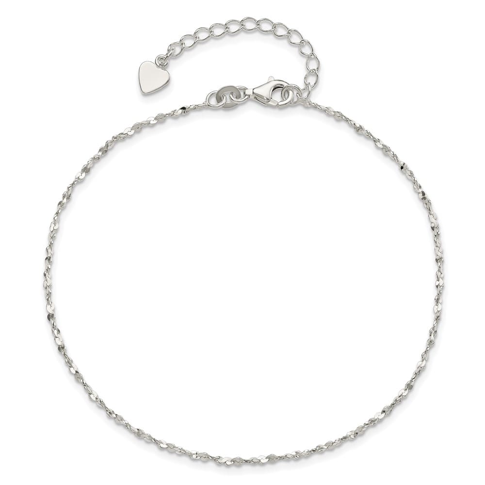 Sterling Silver Twisted Serpentine Anklet