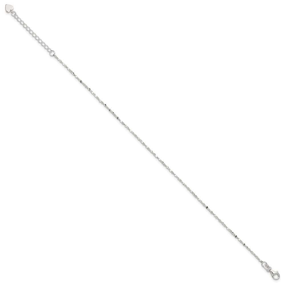 Sterling Silver Twisted Serpentine Anklet