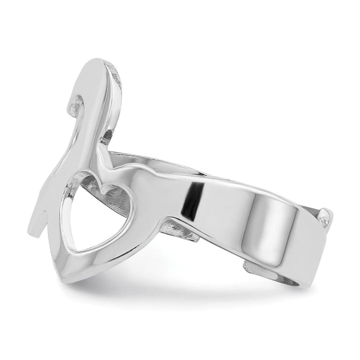 Sterling Silver Two Hearts Adjustable Ring One Size