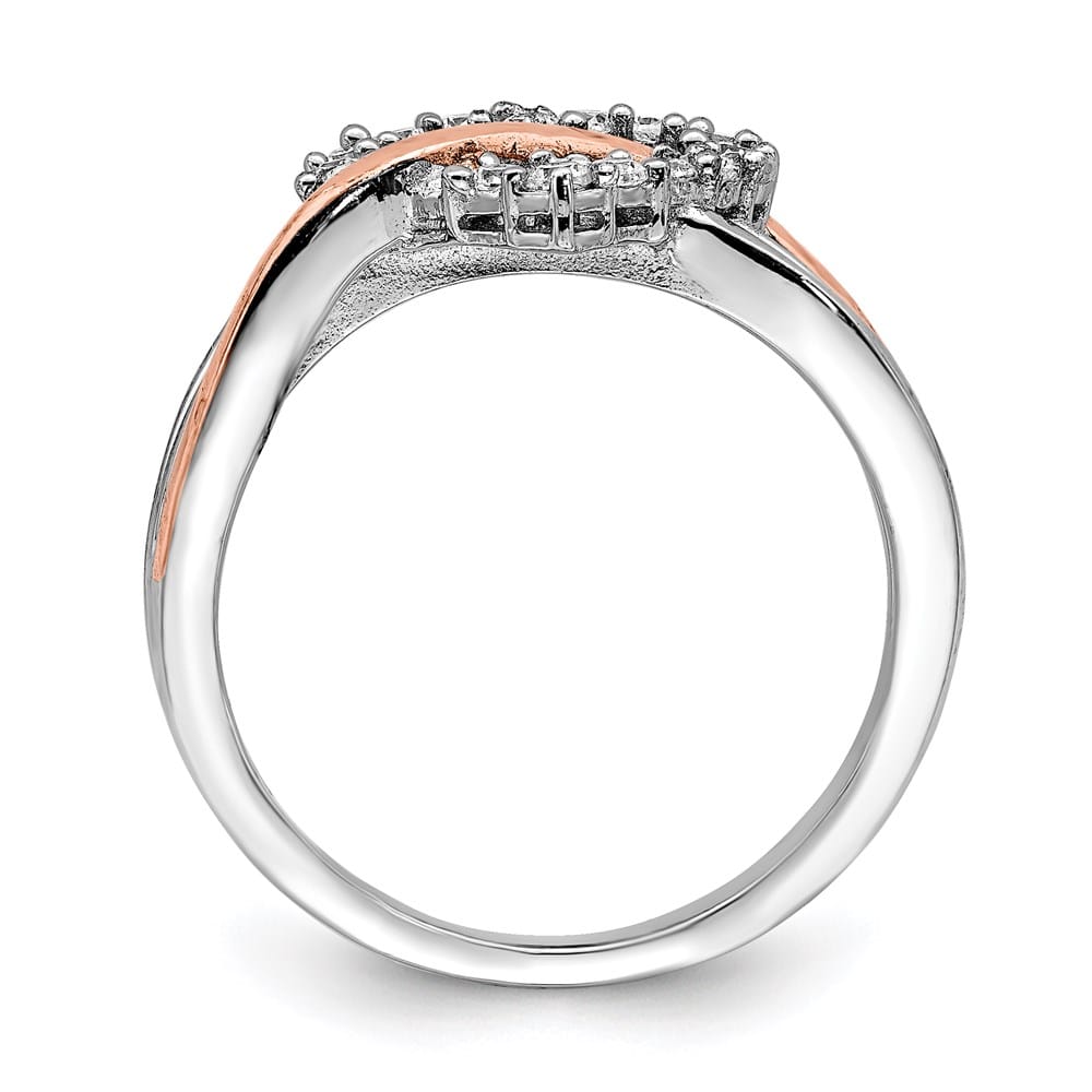 Sterling Silver Vermeil Polished CZ Heart Ring