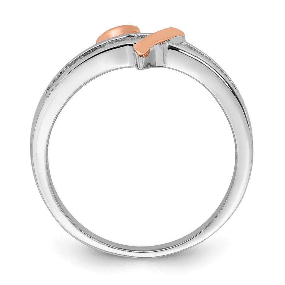 Sterling Silver Vermeil Polished Heart CZ Ring