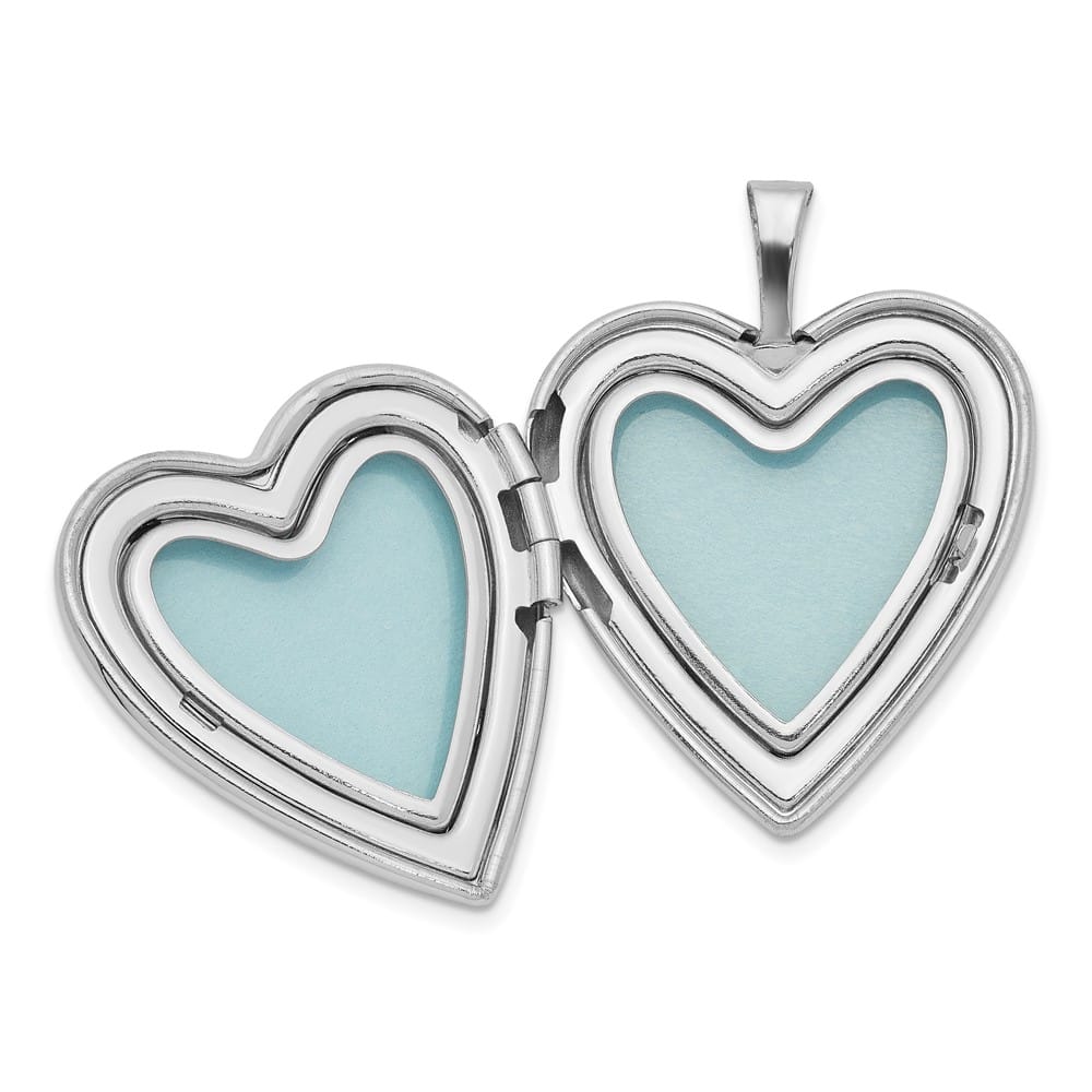 Sterling Silver Was Then That I Carried You 20mm Heart Locket Pendant