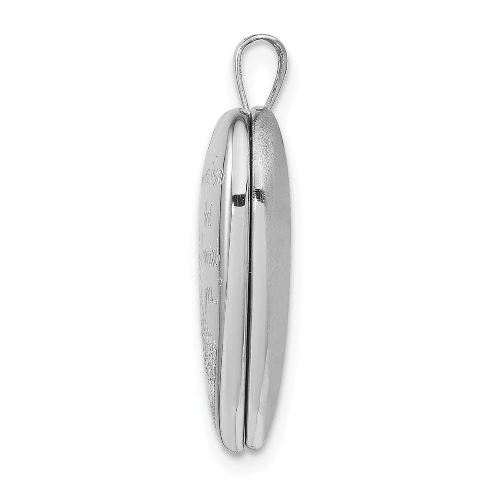 Sterling Silver Was Then That I Carried You 20mm Heart Locket Pendant