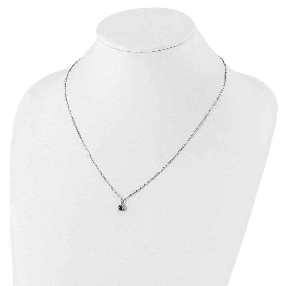 Sterling Silver White Diamond Circle 18 inch Necklace