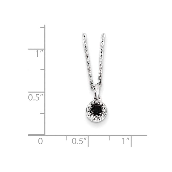 Sterling Silver White Diamond Circle 18 inch Necklace